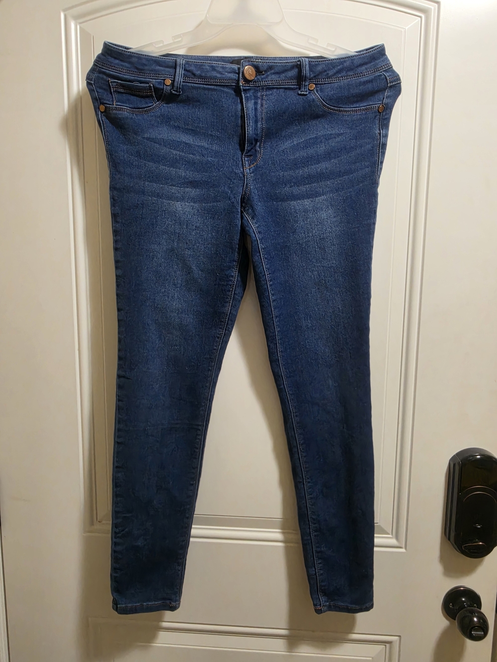 1822 Denim Skinny Jeans Size 31 Dark Wash Stretch Mid Rise Five Pocket